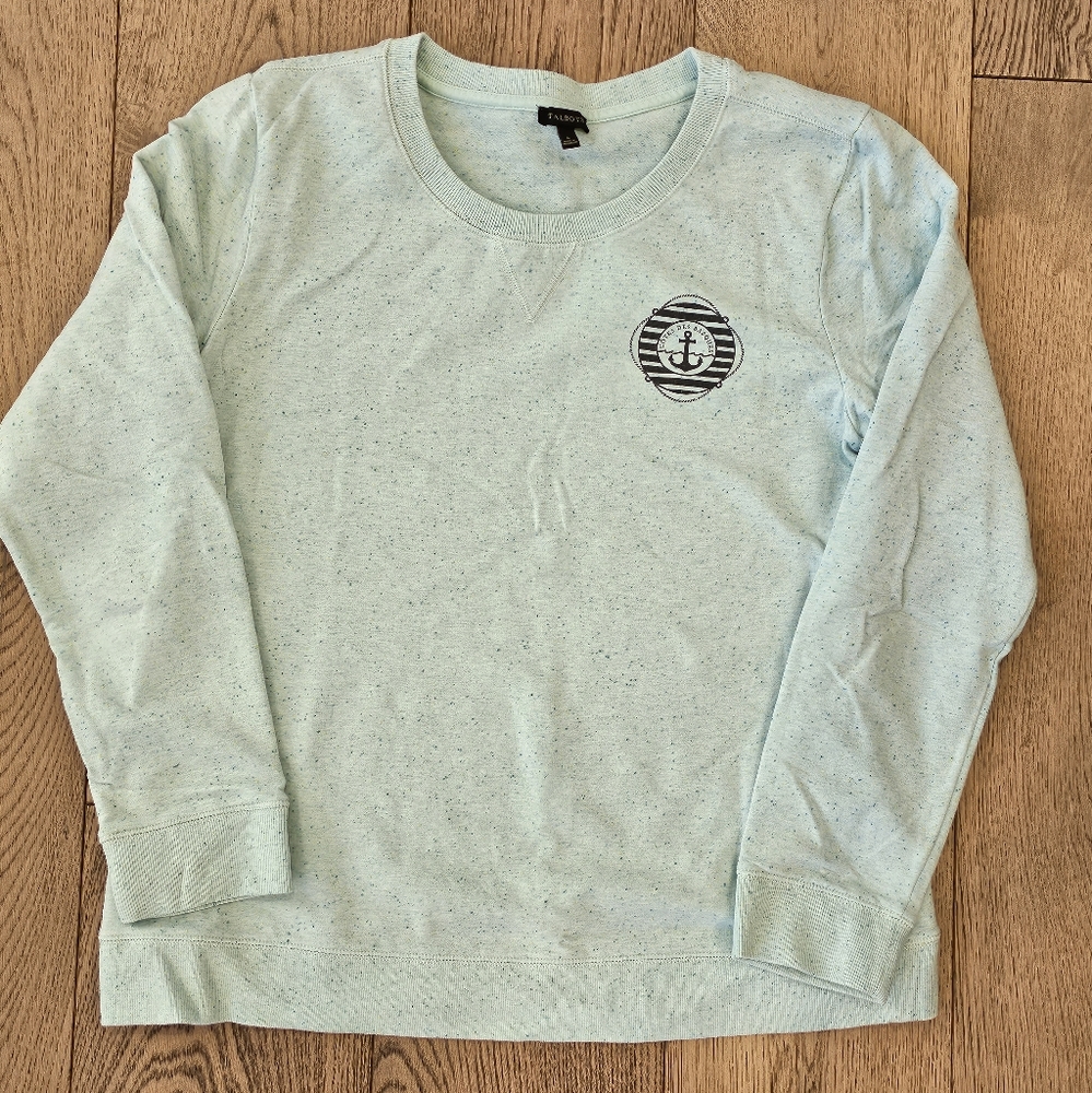 Talbots Sweatshirt Size L Green Coates Des Basques